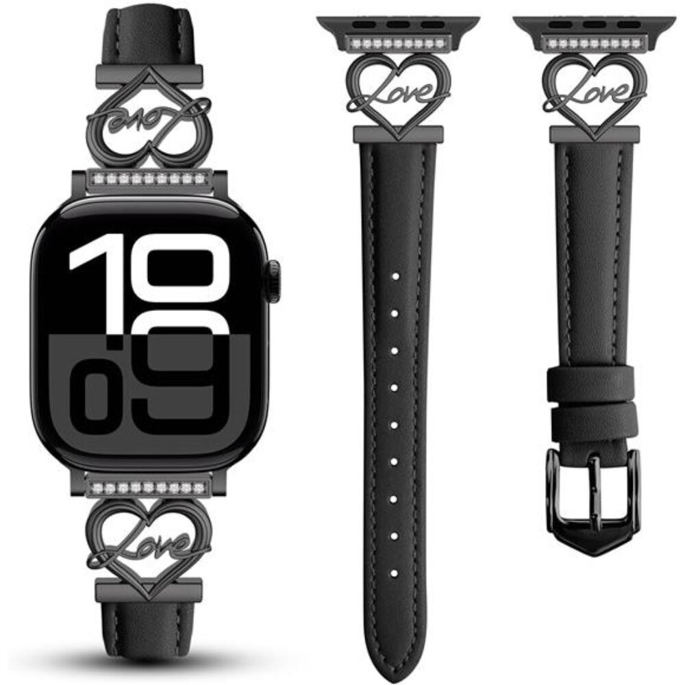 NEW Black Leather Apple Watch Band